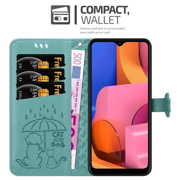 Samsung Galaxy A20s Suojakotelo Lompakkokotelo Matkapuhelinkotelo Suojakuori jossa on jalusta-toiminto ja korttipaikat