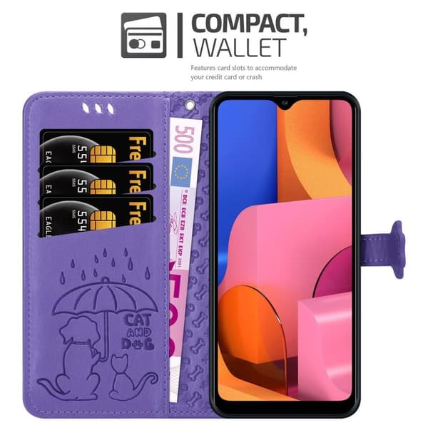 Samsung Galaxy A20s Suojakotelo Lompakkokotelo Matkapuhelinkotelo Suojakuori jossa on jalusta-toiminto ja korttipaikat