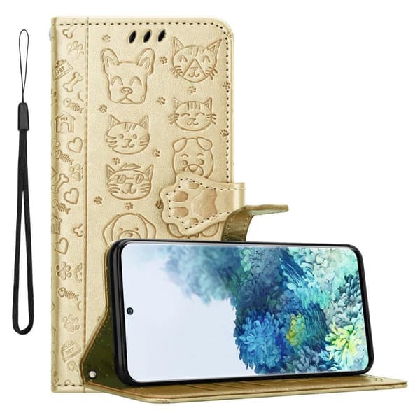 Deksel til Samsung Galaxy S20 Lommebokdeksel Hunder og Katter Beskyttelsesdeksel med stativfunksjon