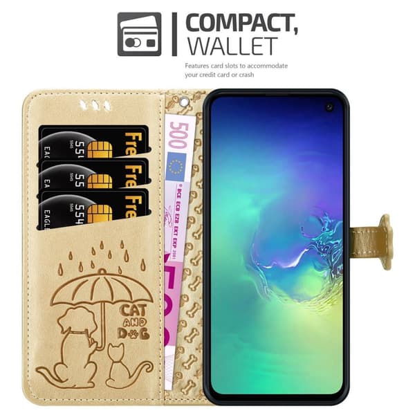 Samsung Galaxy S10e Skal Fodral Plånboksfodral Case Söta hundar och katter Mobilskydd med ståfunktion och kortplatser