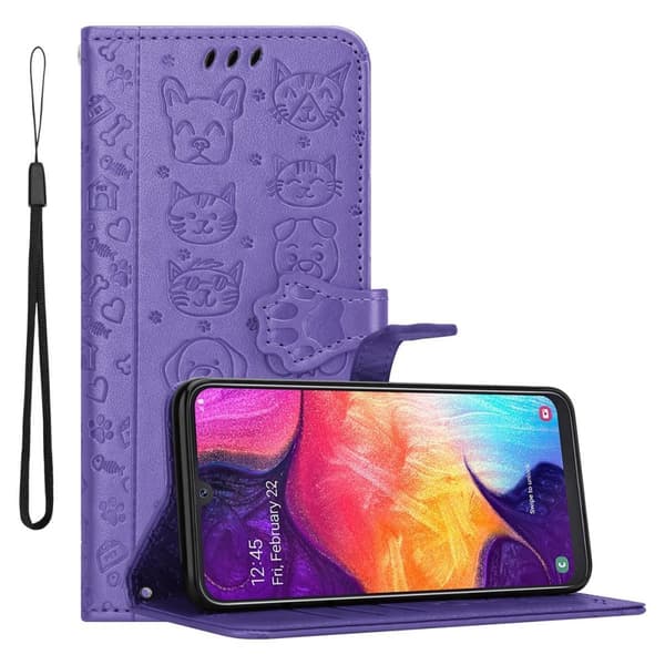 Samsung Galaxy A50 4G / A50s / A30s Suojakotelo Lompakkokotelo Matkapuhelinkotelo Suojakuori jossa on jalusta-toiminto ja korttipaikat KIILTÄVÄ VILLA