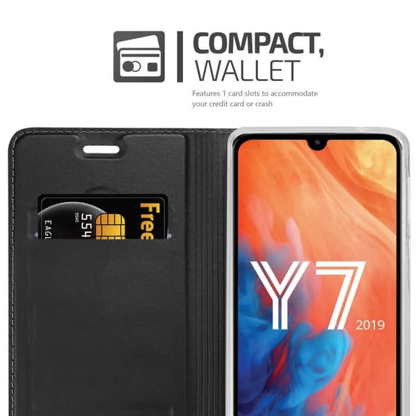 Huawei Y7 2019 / Y7 PRIME 2019 Suojakotelo Suojakuori Lompakkokotelo Matkapuhelinkotelo jossa magneettisuljenta, jalusta-toiminto ja korttitasku