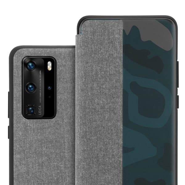 Deksel til Huawei P40 PRO / P40 PRO+ Lommebokdeksel i fiberoptikk  Beskyttelsesdeksel med stativfunksjon