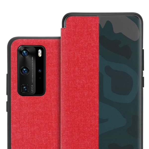 Deksel til Huawei P40 PRO / P40 PRO+ Lommebokdeksel i fiberoptikk  Beskyttelsesdeksel med stativfunksjon