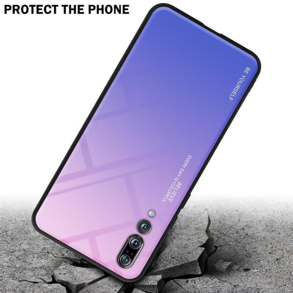 Huawei P20 PRO / P20 PLUS Skal Fodral i två färger av TPU-silikon och baksida av härdat glas Case Cover Mobilskydd