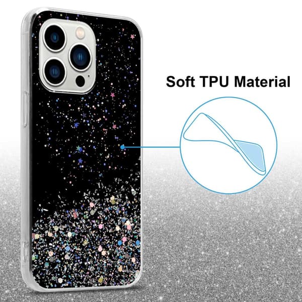 Deksel til iPhone 14 PRO med glitrende glitter