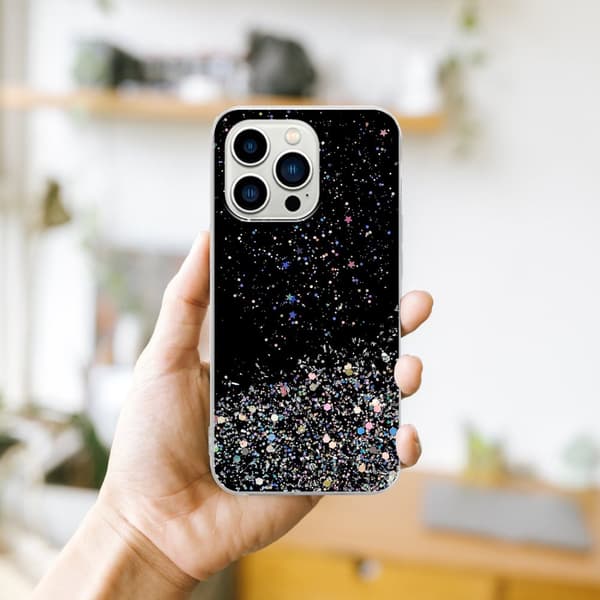 Deksel til iPhone 14 PRO med glitrende glitter