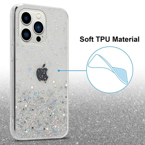 Deksel til iPhone 14 PRO med glitrende glitter