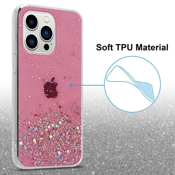 Deksel til iPhone 14 PRO med glitrende glitter