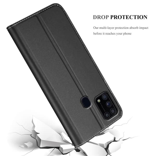 Deksel til Samsung Galaxy M31 Lommebokdeksel med magnetisk lukking, stativfunksjon og kortlomme