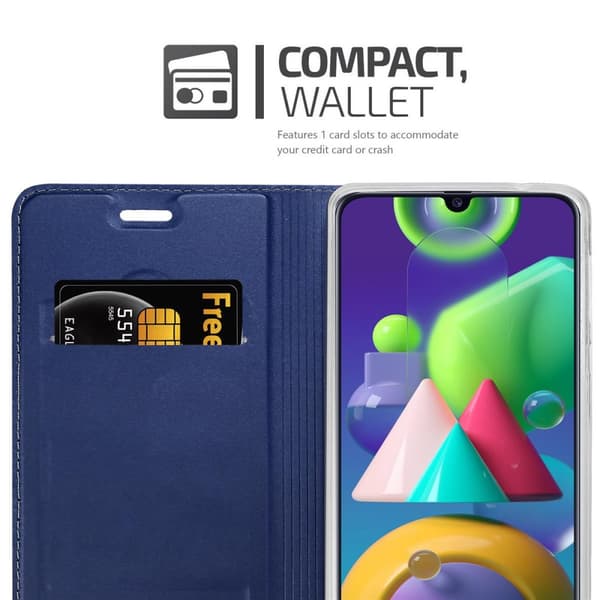 Samsung Galaxy M31 Skal Fodral med magnetisk stängning, ståfunktion och kortficka Mobilskydd