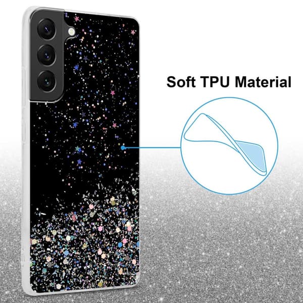 Deksel til Samsung Galaxy S22 PLUS med glitrende glitter