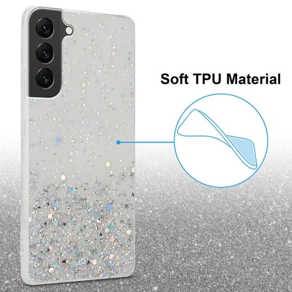 Deksel til Samsung Galaxy S22 PLUS med glitrende glitter