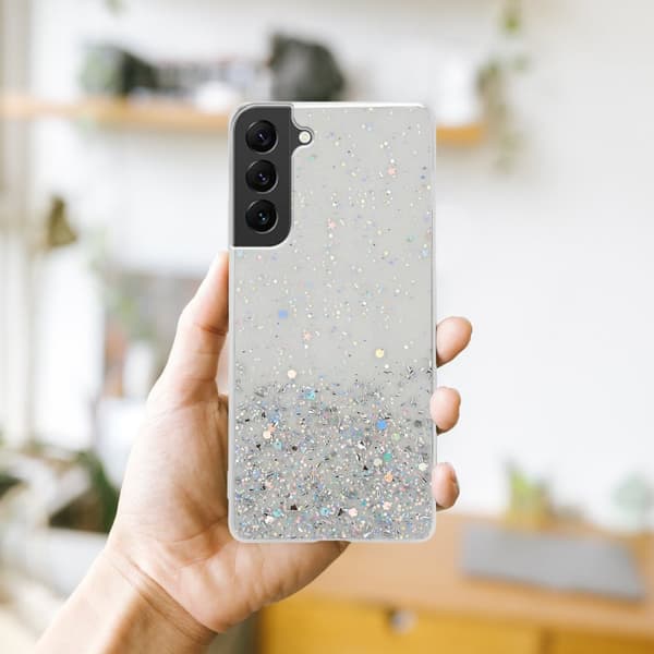 Deksel til Samsung Galaxy S22 PLUS med glitrende glitter