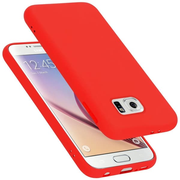 Deksel til Samsung Galaxy S6 Silikondeksel TPU Case Cover LIQUID RØD