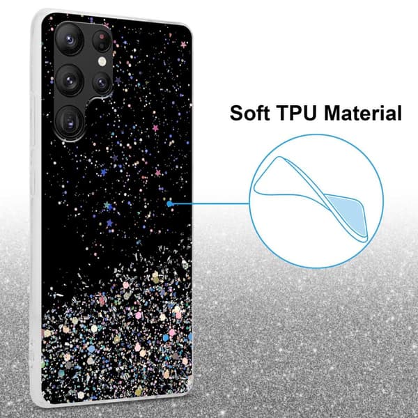 Samsung Galaxy S22 ULTRA Skal Fodral Case Cover av flexibelt TPU-silikon med glittrande glitter
