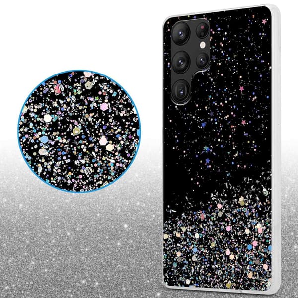 Samsung Galaxy S22 ULTRA Skal Fodral Case Cover av flexibelt TPU-silikon med glittrande glitter