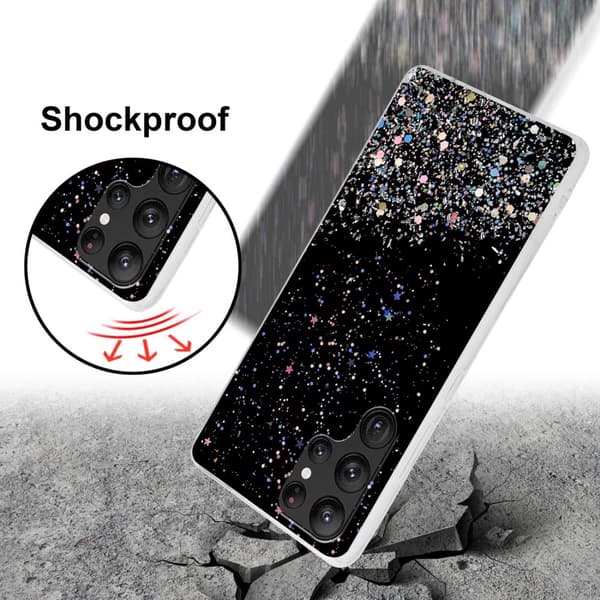 Samsung Galaxy S22 ULTRA Skal Fodral Case Cover av flexibelt TPU-silikon med glittrande glitter