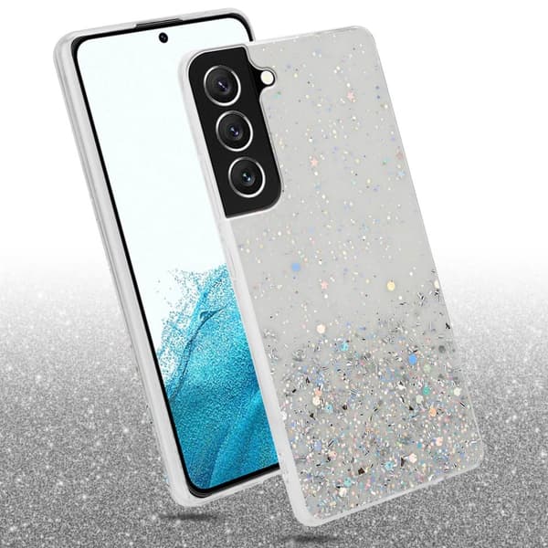 Samsung Galaxy S22 Suojakuori Suojakotelo joustavasta TPU-silikonista jossa on kimaltelevaa glitteriä