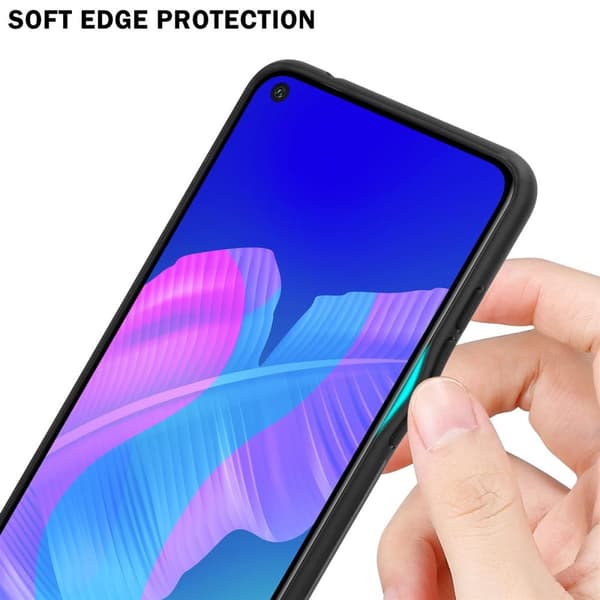 Huawei P40 LITE E Suojakuori Suojakotelo Kaksivärinen joka on valmistettu TPU-silikonista ja jonka takaosa on valmistettu karkaistusta lasista