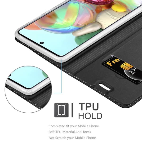 Deksel til Samsung Galaxy A71 5G Lommebokdeksel med magnetisk lukking, stativfunksjon og kortlomme