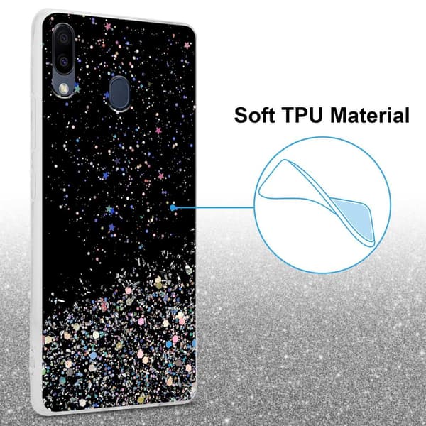 Deksel til Samsung Galaxy M20 med glitrende glitter