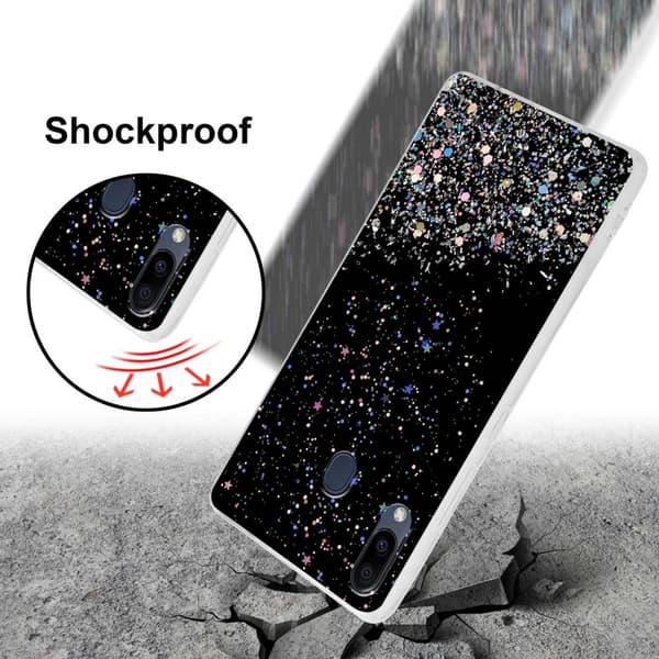 Deksel til Samsung Galaxy M20 med glitrende glitter