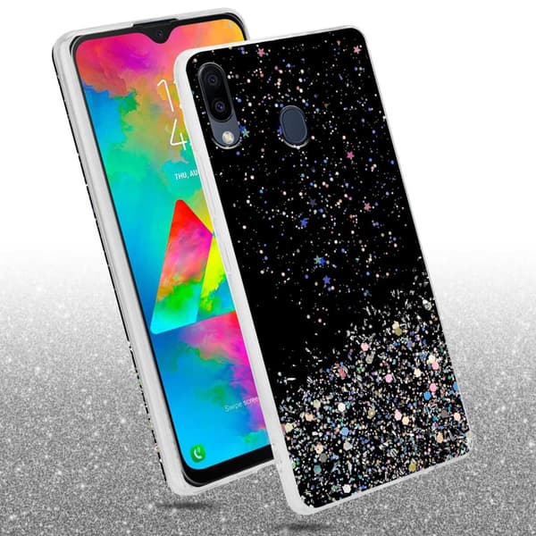 Deksel til Samsung Galaxy M20 med glitrende glitter