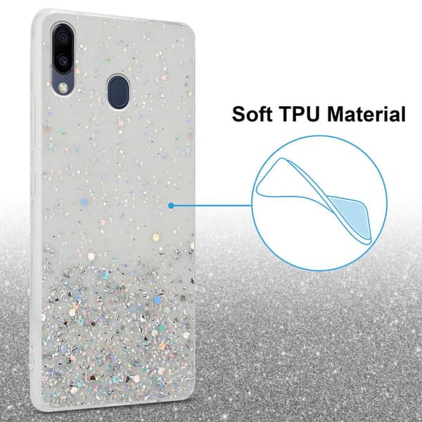 Deksel til Samsung Galaxy M20 med glitrende glitter