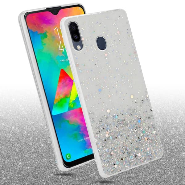 Deksel til Samsung Galaxy M20 med glitrende glitter