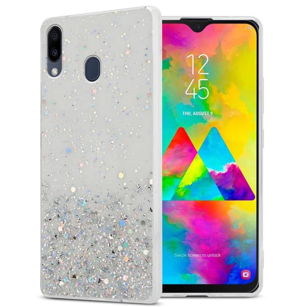 Deksel til Samsung Galaxy M20 med glitrende glitter