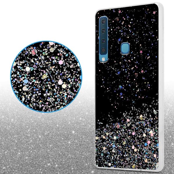 Samsung Galaxy A9 2018 Suojakuori Suojakotelo joustavasta TPU-silikonista jossa on kimaltelevaa glitteriä