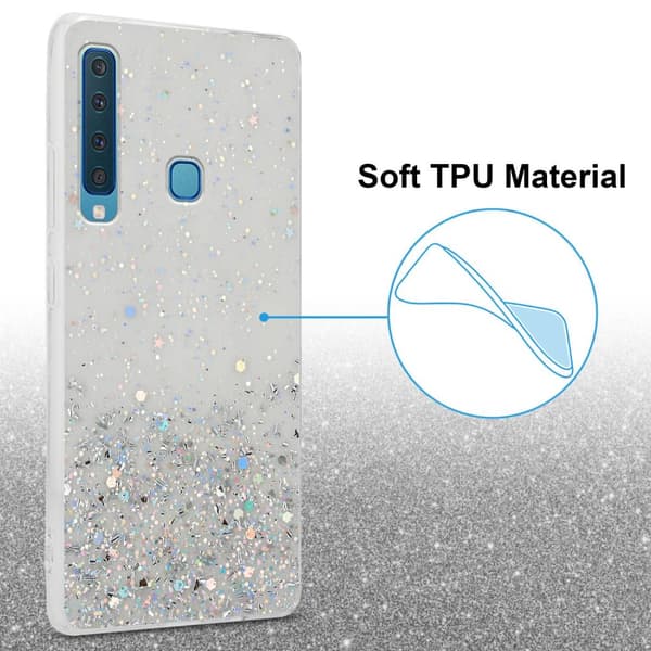 Samsung Galaxy A9 2018 Suojakuori Suojakotelo joustavasta TPU-silikonista jossa on kimaltelevaa glitteriä