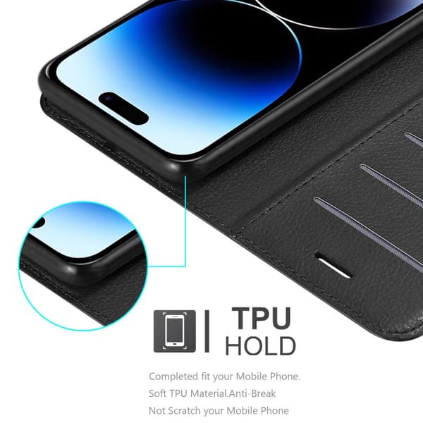 Deksel til iPhone 14 PRO MAX Lommebokdeksel med magnetisk lukking, stativfunksjon og kortlomme