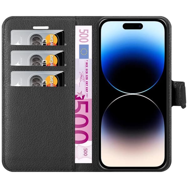 Deksel til iPhone 14 PRO MAX Lommebokdeksel med magnetisk lukking, stativfunksjon og kortlomme