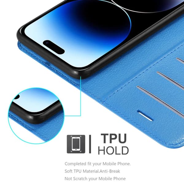Deksel til iPhone 14 PRO MAX Lommebokdeksel med magnetisk lukking, stativfunksjon og kortlomme