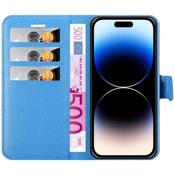 Deksel til iPhone 14 PRO MAX Lommebokdeksel med magnetisk lukking, stativfunksjon og kortlomme