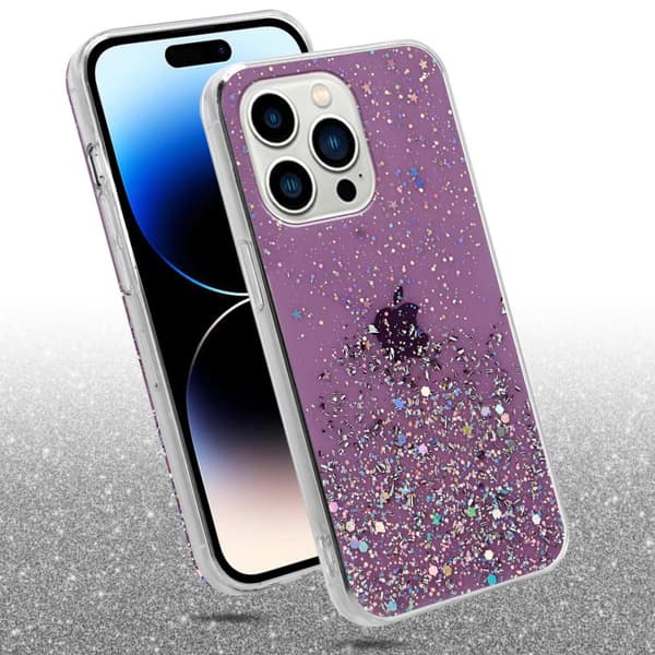 Deksel til iPhone 14 PRO MAX med glitrende glitter