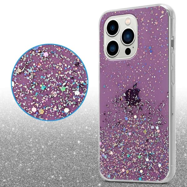 Deksel til iPhone 14 PRO MAX med glitrende glitter