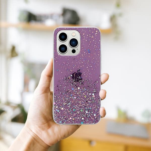 Deksel til iPhone 14 PRO MAX med glitrende glitter