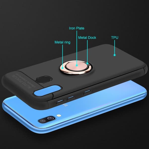 Samsung Galaxy A40 Skal Skyddsfodral Fodral med fokusring av TPU-silikon
