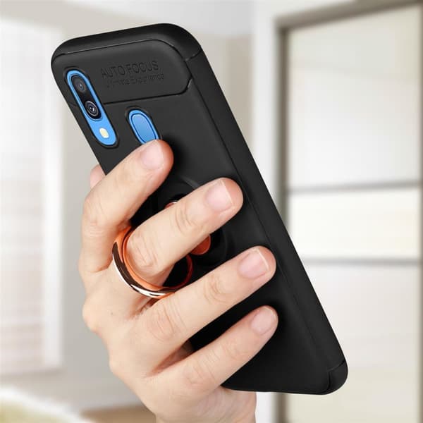 Samsung Galaxy A40 Skal Skyddsfodral Fodral med fokusring av TPU-silikon