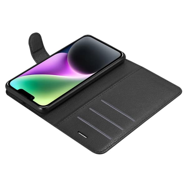 Deksel til iPhone 14 Lommebokdeksel med magnetisk lukking, stativfunksjon og kortlomme