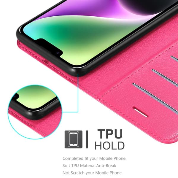 Deksel til iPhone 14 Lommebokdeksel med magnetisk lukking, stativfunksjon og kortlomme