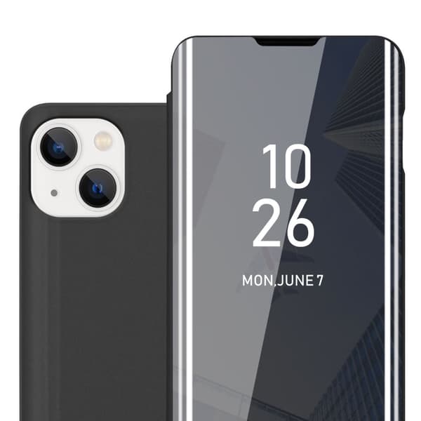 iPhone 14 PLUS Skal Plånboksfodral Clear View Mirror Skyddsomslag med standfunktion 360 graders skydd