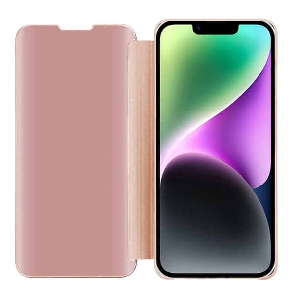 iPhone 14 PLUS Skal Plånboksfodral Clear View Mirror Skyddsomslag med standfunktion 360 graders skydd
