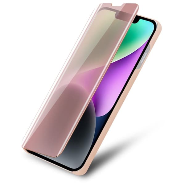 iPhone 14 PLUS Skal Plånboksfodral Clear View Mirror Skyddsomslag med standfunktion 360 graders skydd