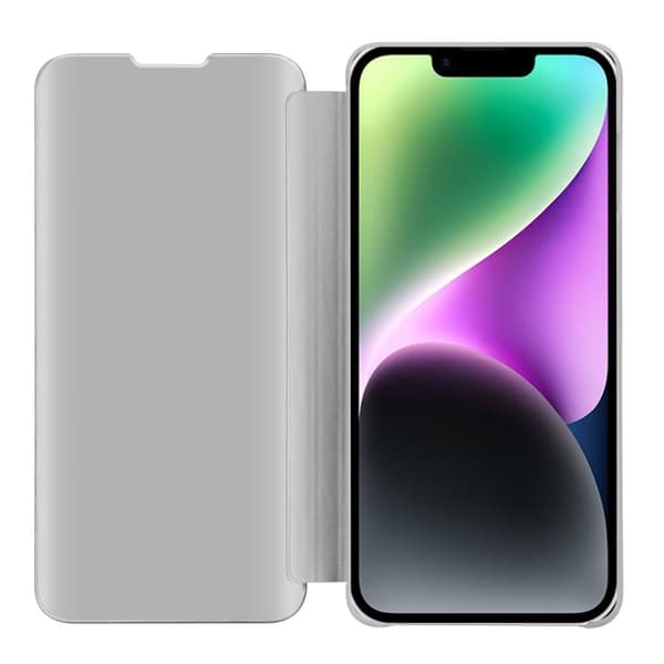 iPhone 14 PLUS Skal Plånboksfodral Clear View Mirror Skyddsomslag med standfunktion 360 graders skydd