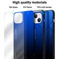 Miniatyrbild 7 av 7: iPhone 14 Skal Fodral i två färger av TPU-silikon och baksida av härdat glas Case Cover Mobilskydd