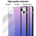Miniatyrbild 7 av 7: iPhone 14 Skal Fodral i två färger av TPU-silikon och baksida av härdat glas Case Cover Mobilskydd